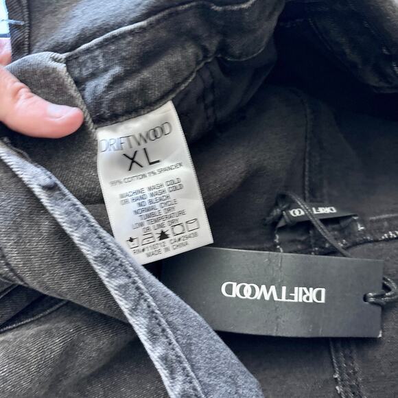 Free People Black Overalls Daisy Embroidered Shortalls XL NWT - Picture 12 of 13